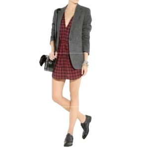 Maje plaid flannel mini dress women's size 1